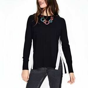 Boden Logan Wool Blend Sweater Black with Gray Size Small